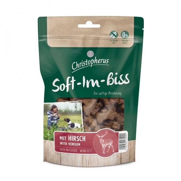 Christopherus Dog Snacks Soft-Im-Biss mit Hirsch 12x 125g